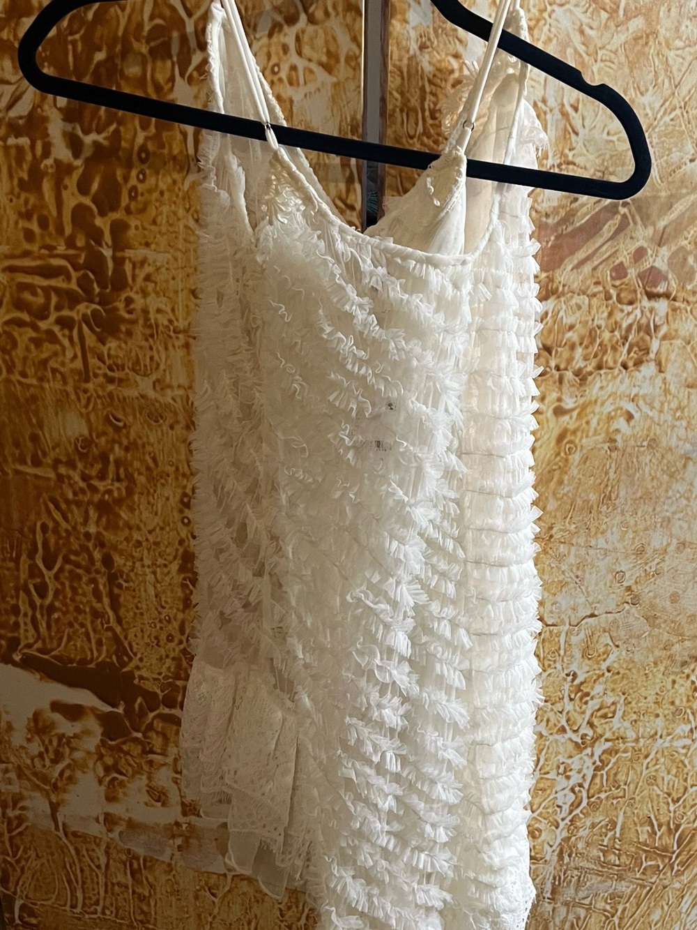 Delicate Ivory Lace & Ruffle Camisole - Picture 2 of 8